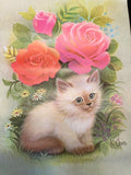 SET OF 4 CATS KITTENS LITHOGRAPHS 1973 K CHIN B. P. CO USA