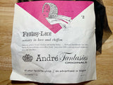 Vtg Andre Fantasies Black Lace & Chiffon Scarf 1950s 1960s