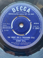 RARE UK 7”  Denny D’ell “A Woman Called Sorrow/Night Has 1,000 Eyes” Demo Promo