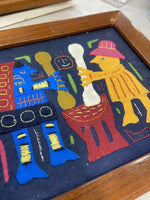 Vintage Mola Panama Hand Made Folk Art Tapestry 5x7” quilted Embroidery