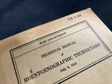 TECHNICAL MANUAL #8-240, ROENTGENOGRAPHIC TECHNICIANS (c.1941 Paperback).  #2235