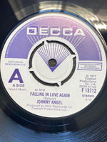 Johnny Angel Falling In Love Again UK 7" vinyl single record promo F13712
