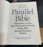 The New Laymans Parallel Bible  - 1981 - KJV NIV LB RSV - HC - Zondervan Publ