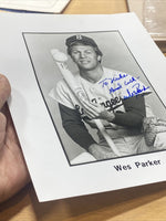 Wes Parker Brooklyn Dodgers signed vintage black n white photo