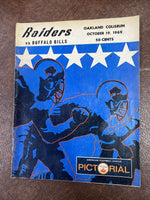 Vintage Raiders vs Buffalo Bills program October 19, 1969