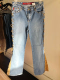 RARE! Mudd Flared Jeans Size 16 tie / lace up all the way up side Vintage 90s