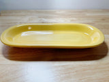 Vintage Fiesta Yellow Gravy Boat Tray Or Butter Dish 10.5”