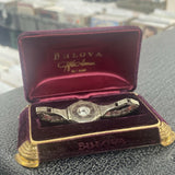 Vtg Bulova Fifth Avenue NY watch & box w Patent