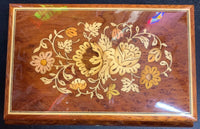 REUGE Music Box Floral Inlaid Wood Swiss Movement "As Time Goes By"
