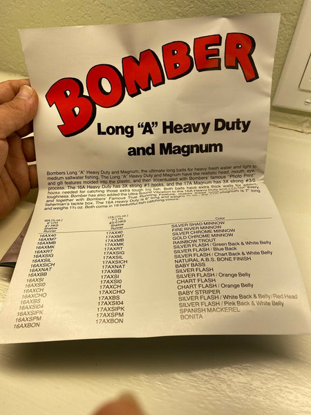Vintage BOMBER Lures (2) Model a Deep Runner Bait Lures NEW IN