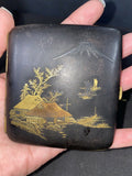 vintage japanese W/ mt. Fuji Jewelry Case/Compact Holder