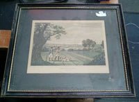 Vintage R. Havell Jr. PARTRIDGE SHOOTING Engraving in Burled Wood Frame