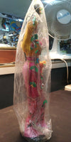 VINTAGE Clean Japanese Geisha Doll Flowers with Pink dress - 15.5 inches tall