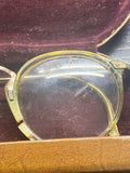 Vintage ART DECO Round Clear Eyeglasses 1/10 12K White Gold GF Wire Frame