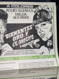 vintage azteca films A1532 Promo poster diamanté’s Oro y Amor VTG FILMS