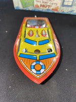 REPRODUCTION CANDLE POWERED POWER BOAT WITH EXTRA CANDLES & BOX