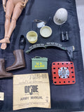 Vintage 1964 GI JOE doll by Hasbro w/ accessories guns clothes tags ammo binocul