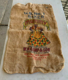 Vintage Burlap Bag Sack D.M. Camp & Sons MAMMY Brand Bakersfield CA Potatoes